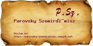 Parovsky Szemirámisz névjegykártya